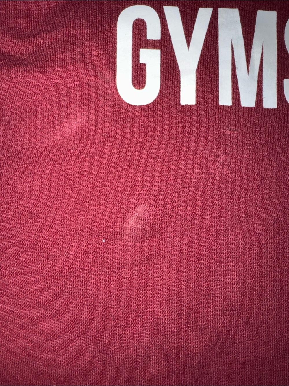 Gymshark Burgundy Cropped Hoodie with White Logo - Picture 3 of 5